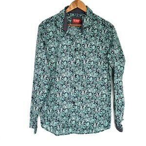 CONSEQUENCE Shirt Men's XL Paisley Long Sleeve Button Up Collared Top